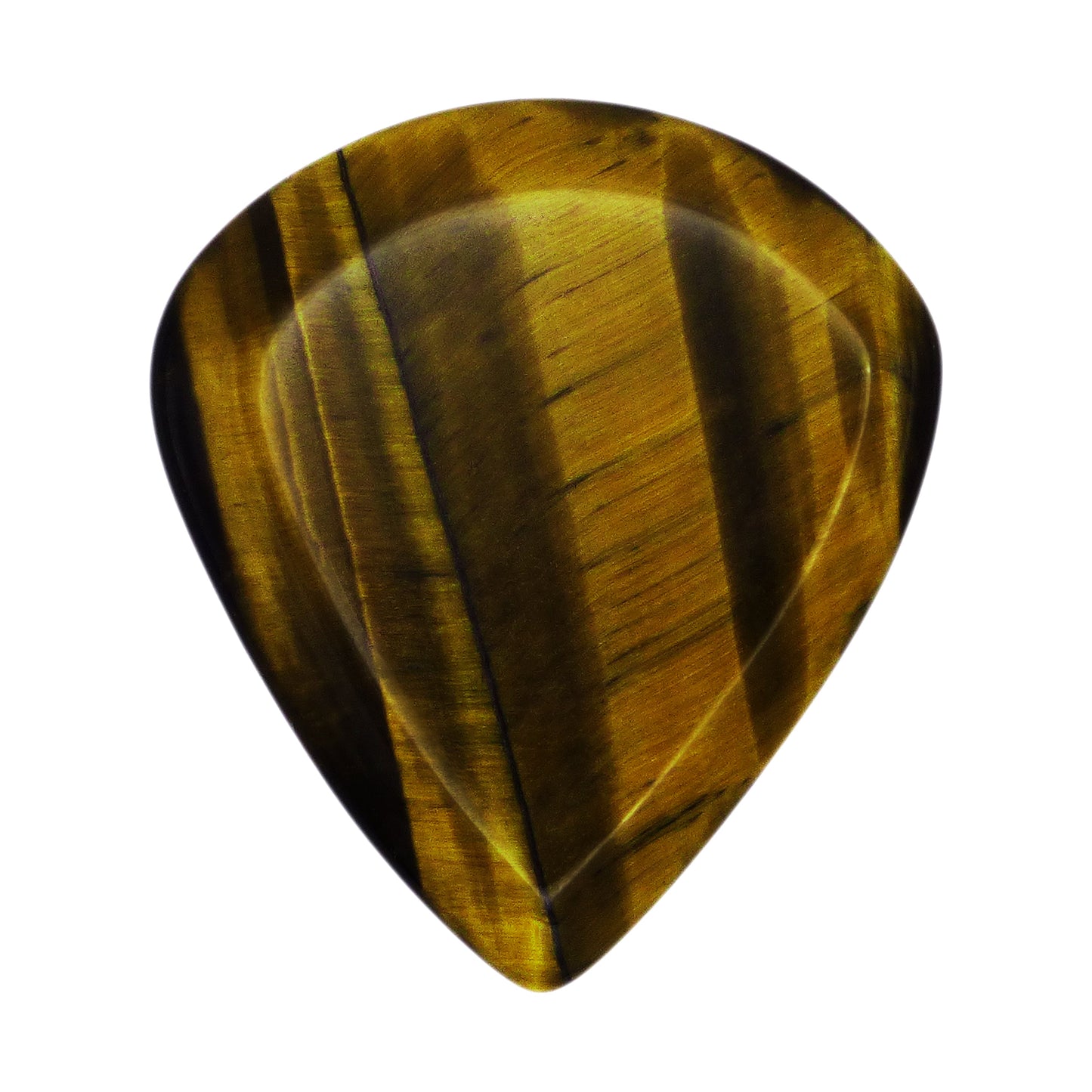 Yellow Tiger's Eye Stone Guitar Or Bass Pick - 3.0 mm Ultra Heavy Gauge - Jazz Shape - Specialty Handmade Gemstone Exotic Plectrum