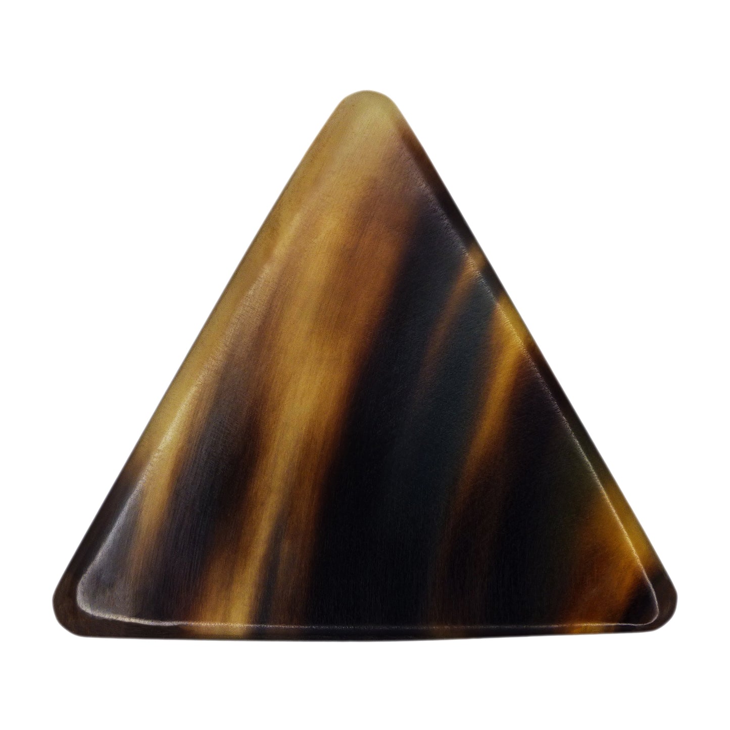 Black And White Buffalo Horn Guitar Or Bass Pick - 1.5 mm Ultra Heavy Gauge - 355 Large Triangle Shape - Polished Finish Handmade Specialty Exotic Plectrum