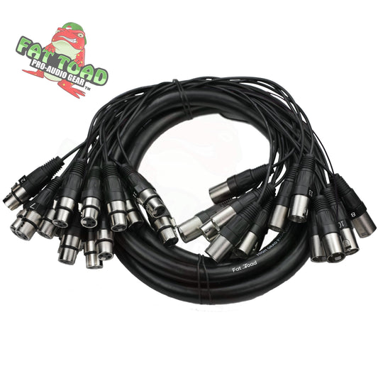 XLR Snake Cable (16 Channels) 10FT by FAT TOAD - Patch Studio, Stage, Live Sound Recording Multicore Cords - Pro Audio Shielded Double-Sided Mic