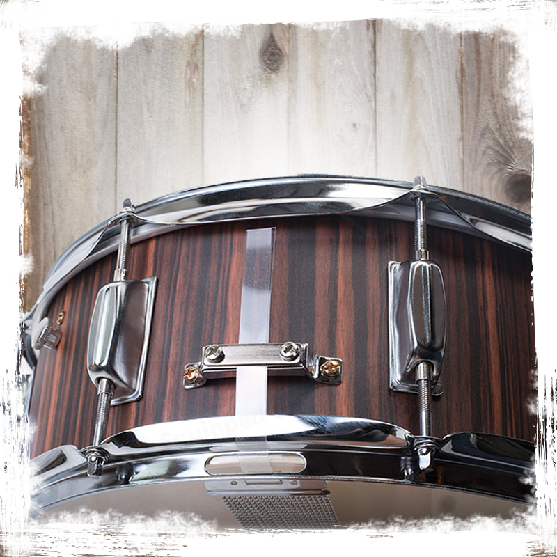 Snare Drum by GRIFFIN - 14" x 5.5"  Black Hickory PVC & Coated Head on Poplar Acoustic Wood Shell