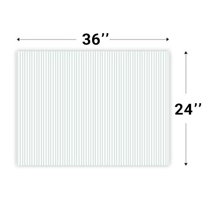 Corrugated Plastic Sheets - 24 x 36 inches - Acoustic Foam Backing