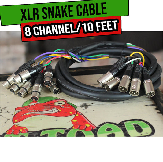XLR Snake Cable Patch (10ft X 8 Channels) by FAT TOAD - Studio Stage, Live Sound Recording Multicore