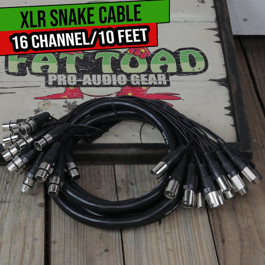 XLR Snake Cable (16 Channels) 10FT by FAT TOAD - Patch Studio, Stage, Live Sound Recording Multicore
