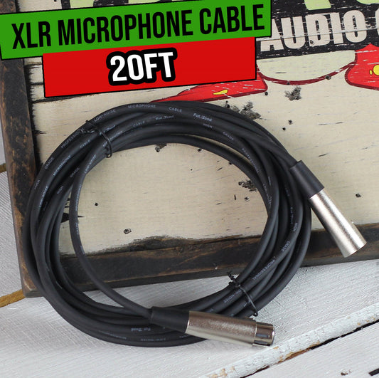 XLR Microphone Cable by FAT TOAD - 20ft Professional Pro Audio Mic Cord Extension Patch Wire