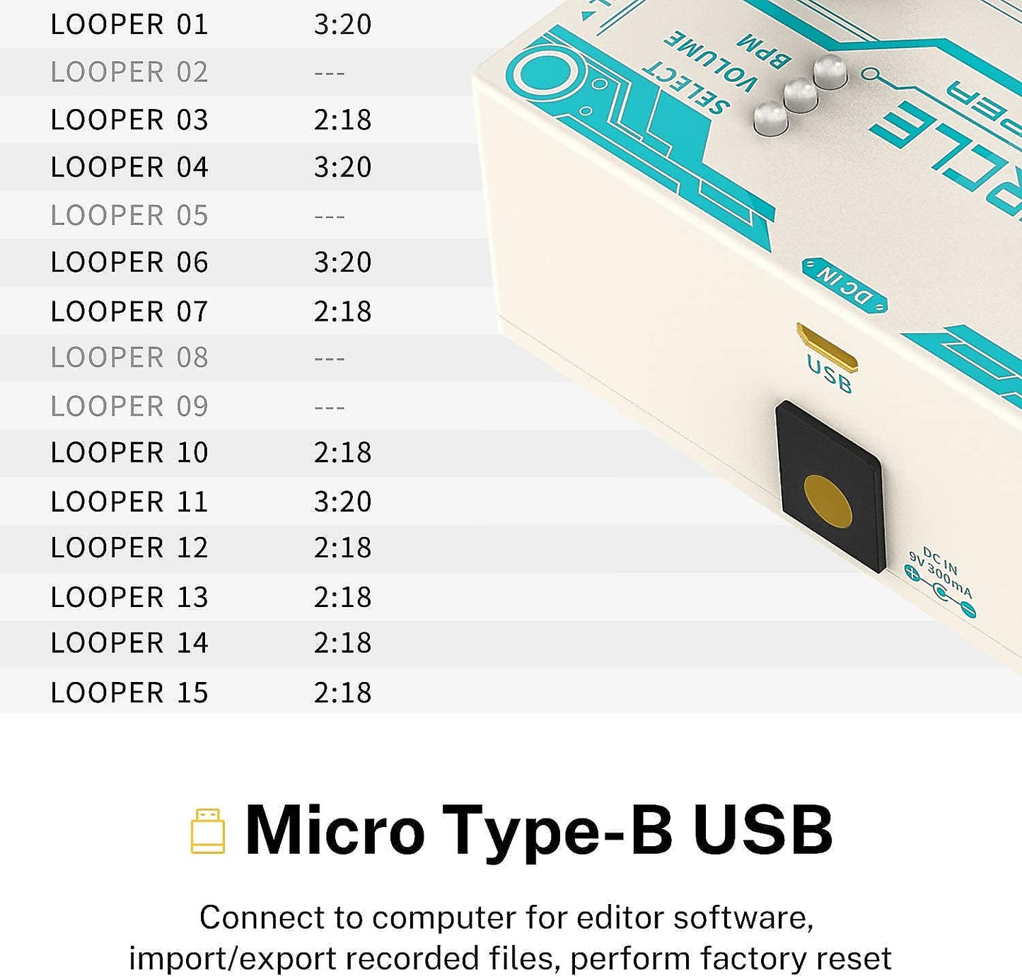 Circle LOOPER & Drum Machine Guitar Effect Pedal