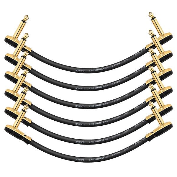 guitar pedal patch cables 6 x Guitar Patch Cables Right Angle 6 Inch 15 cm 1/4 Instrument Cables for Effect Pedals 6 Pack United States
