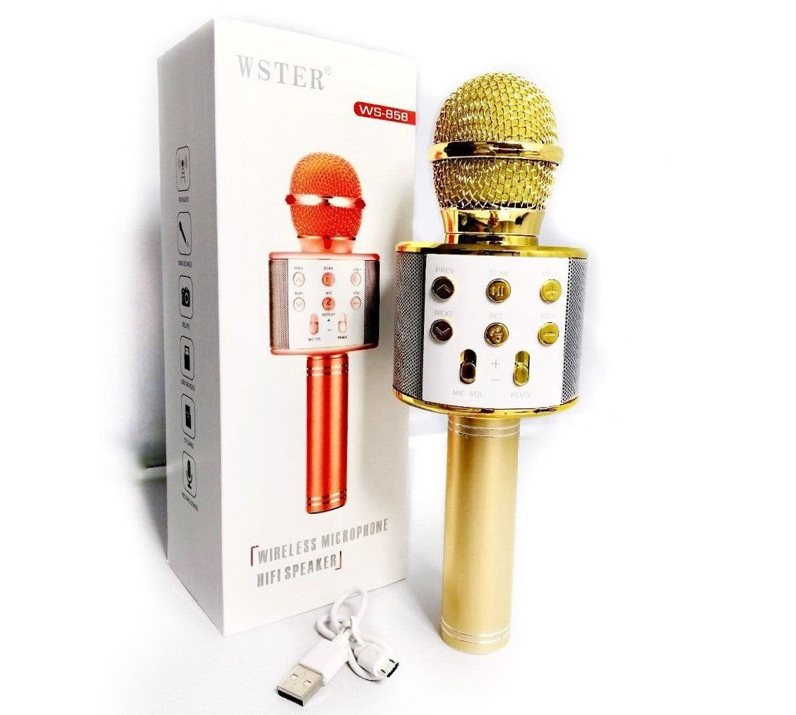 Microphone Karaoké Sans Fil, Micro Karaoké Bluetooth Portable avec