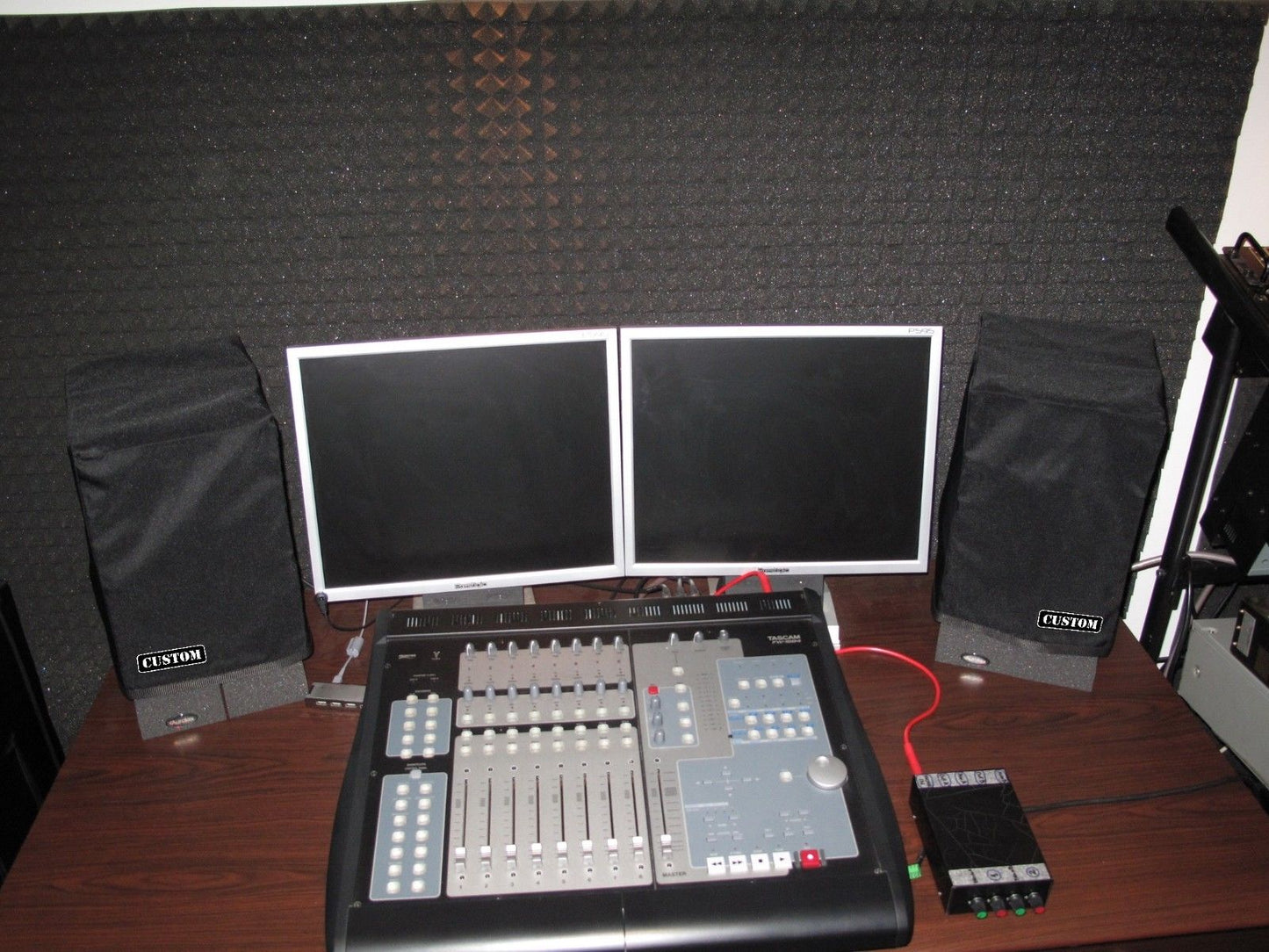 Custom non-padded cover (pair) w/rear-cut for TANNOY Reveal Active monitors