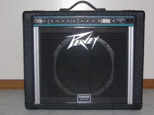 Custom padded cover for PEAVEY Bandit 112 Solo circa '81 model teal/blue stripe