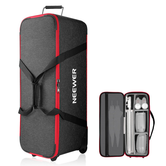 Custom dual-padded 29.5" x 9.8" x 9.4" - Trolley Case with Wheels - Heavy Duty Travel Case