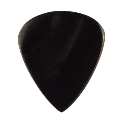 Black Buffalo Horn Guitar Or Bass Pick - 3.0 mm Ultra Heavy Gauge - 351 Groove Shape - Polished Finish Handmade Specialty Exotic Plectrum