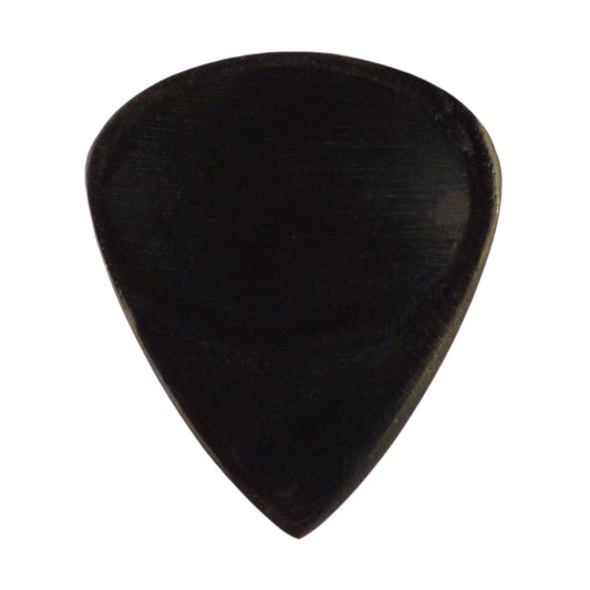 Black Buffalo Horn Guitar Or Bass Pick - 3.0 mm Ultra Heavy Gauge - 351 Groove Shape - Polished Finish Handmade Specialty Exotic Plectrum