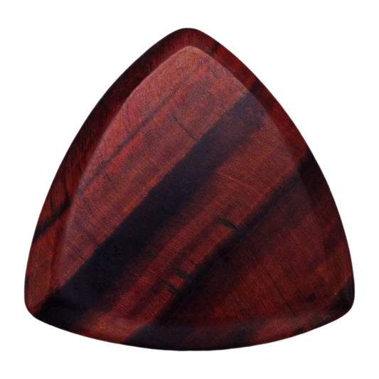 Red Tiger's Eye Stone Guitar Or Bass Pick - 3.0 mm Ultra Heavy Gauge - 346 Rounded Triangle Shape - Specialty Handmade Gemstone Exotic Plectrum