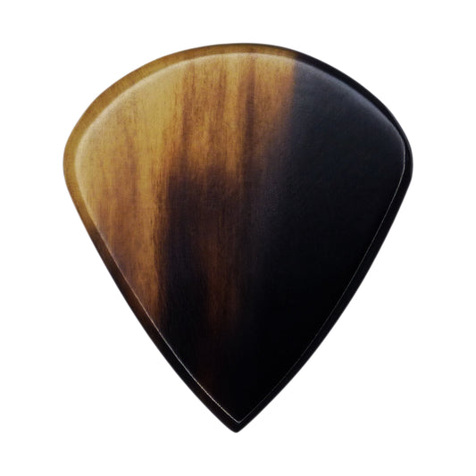 Black And White Buffalo Horn Guitar Or Bass Pick - 1.5 mm Ultra Heavy Gauge - Jazz Shape - Polished Finish Handmade Specialty Exotic Plectrum