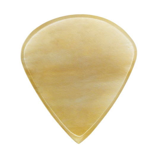 White Buffalo Horn Guitar Or Bass Pick - 1.5 mm Ultra Heavy Gauge - Jazz XL Shape - Polished Finish Handmade Specialty Exotic Plectrum