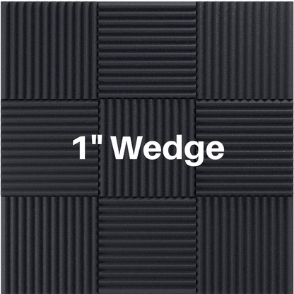 1 Inch Acoustic Foam Wedge Style Panels - 13 Color Options