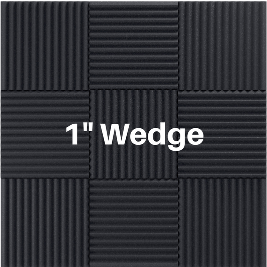 1 Inch Acoustic Foam Wedge Style Panels - 13 Color Options