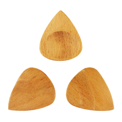 Light Steamed Beech Wood Guitar Or Bass Pick - 3.0 mm Ultra Heavy Gauge - 351 Groove Shape - Natural Finish Handmade Specialty Exotic Plectrum