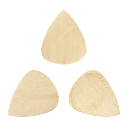 Maple Wood Guitar Or Bass Pick - 3.0 mm Ultra Heavy Gauge - 351 Groove Shape - Natural Finish Handmade Specialty Exotic Plectrum
