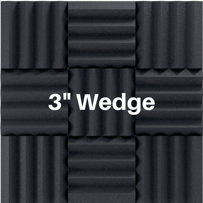 3 Inch Acoustic Foam Wedge Style Panels - 13 Color Options