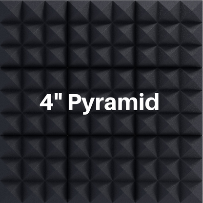 4 Inch Acoustic Foam Pyramid Style Panels - 13 Color Options