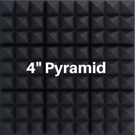 4 Inch Acoustic Foam Pyramid Style Panels - 13 Color Options