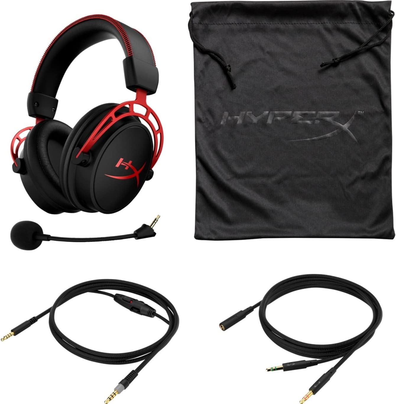 HyperX ™ Cloud Alpha PRO Gaming Headset Headphones with Noise Cancelling Microphone Over-Ear Soft Leatherette