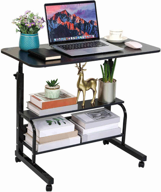 Home Office Study Rolling Corner Desk for Small Space - Mobile Computer Desk Portable Desk ( 31.5x15.7")