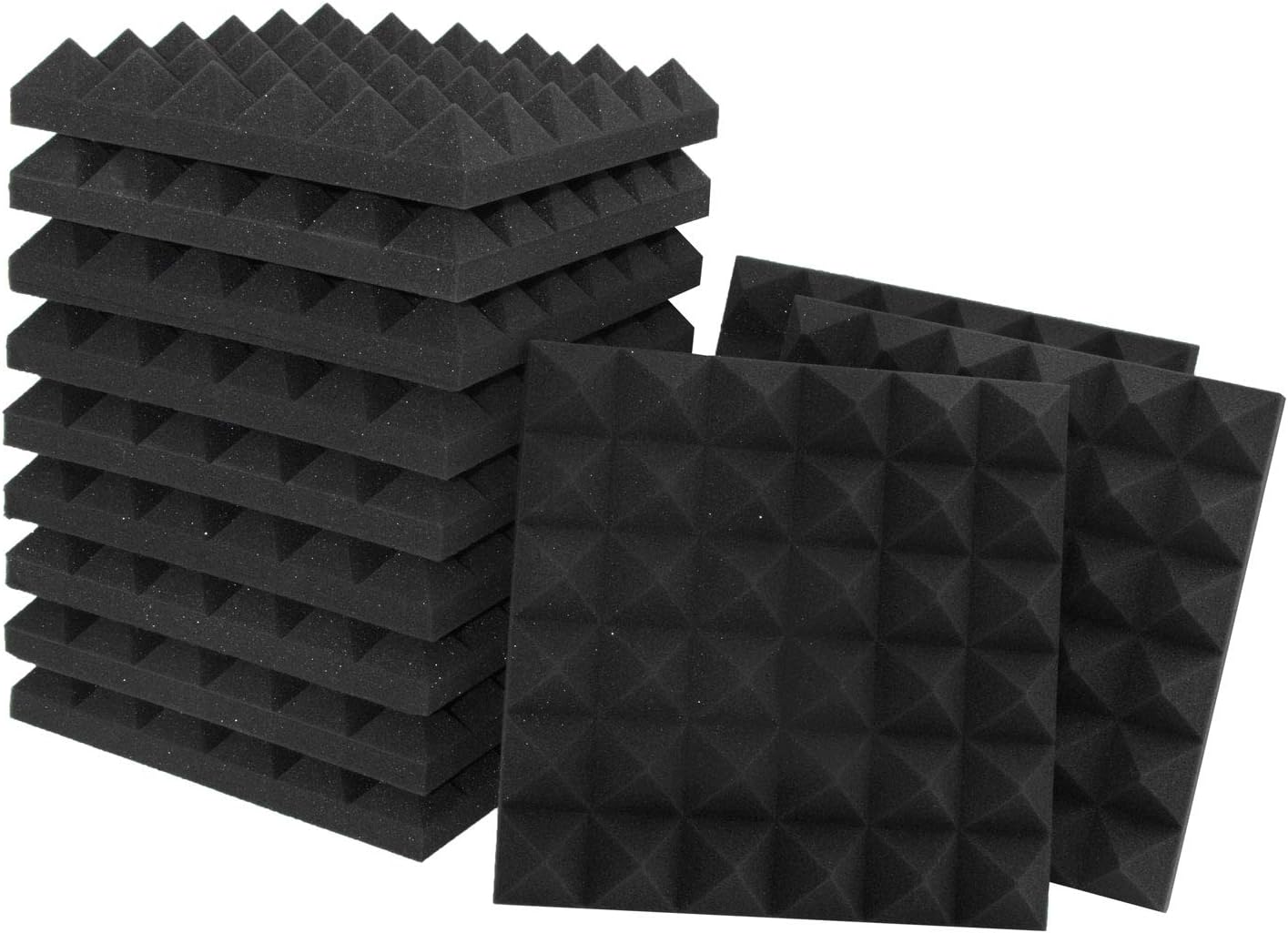 12 Pack Soundproof Sound Absorbing Foam (30 x 30 x 5 cm / 12" x 12" x 2")