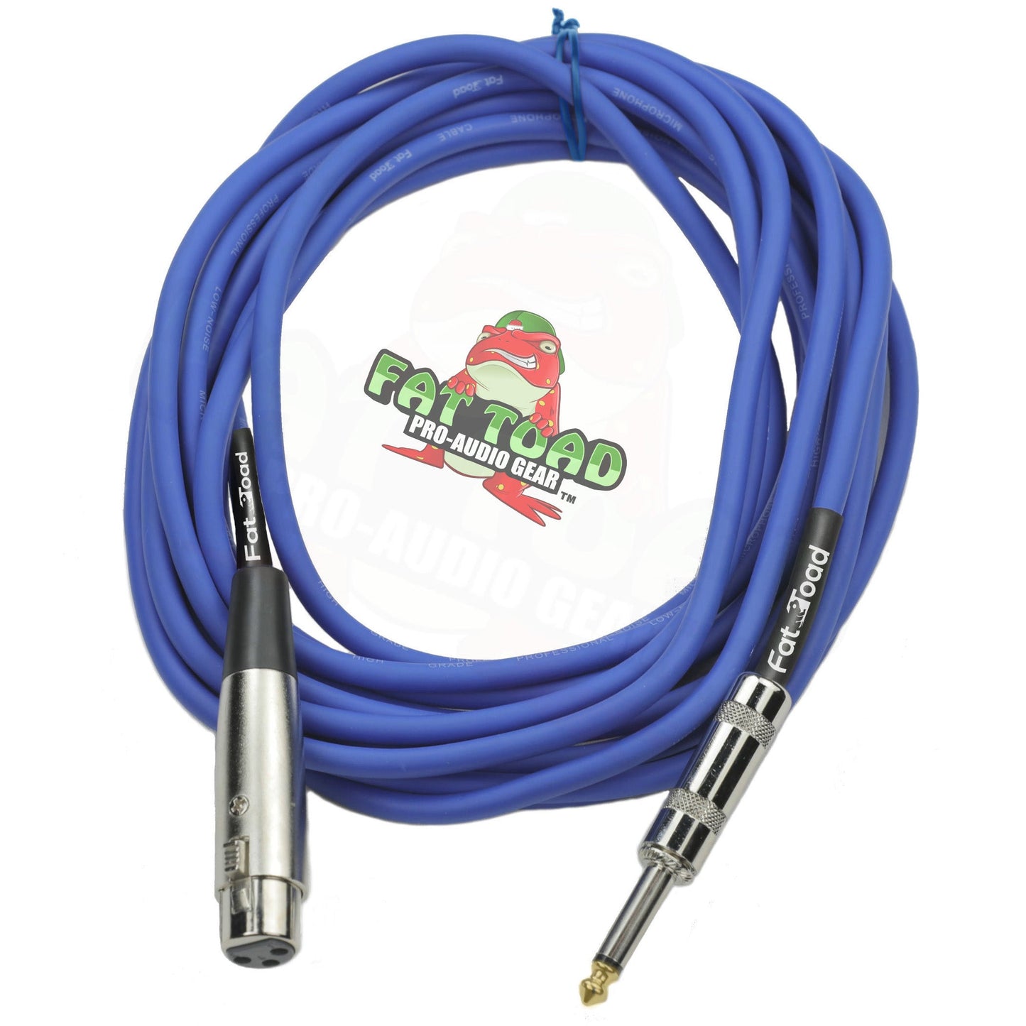 XLR Female to 1/4" Male Jack Microphone Cables (4 Pack) by FAT TOAD - 20ft Pro Audio Blue Mic Cord
