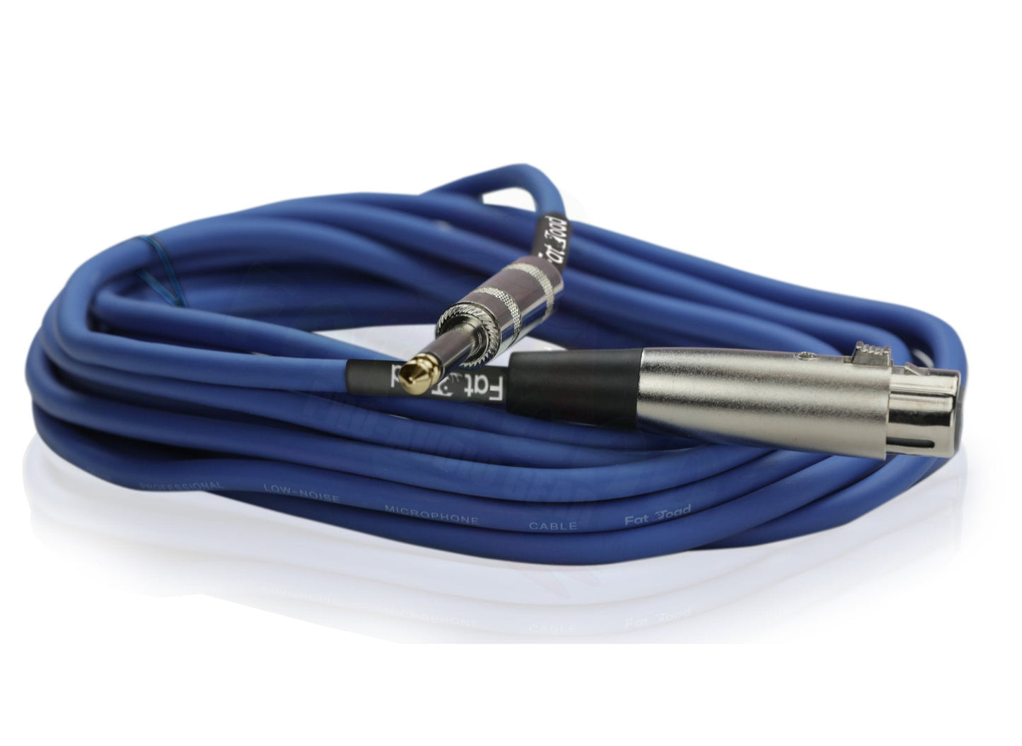 XLR Female to 1/4" Male Jack Microphone Cables (4 Pack) by FAT TOAD - 20ft Pro Audio Blue Mic Cord
