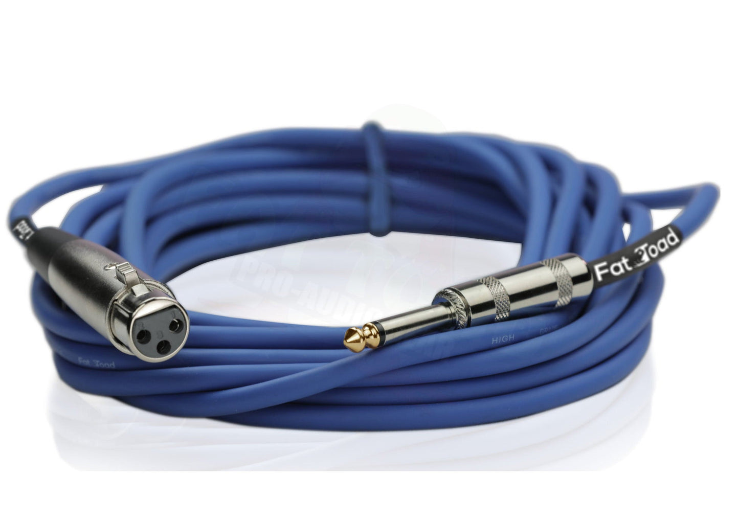 XLR Female to 1/4" Male Jack Microphone Cables (4 Pack) by FAT TOAD - 20ft Pro Audio Blue Mic Cord Extension Patch Lo-Z Connector, 24 AWG Wire