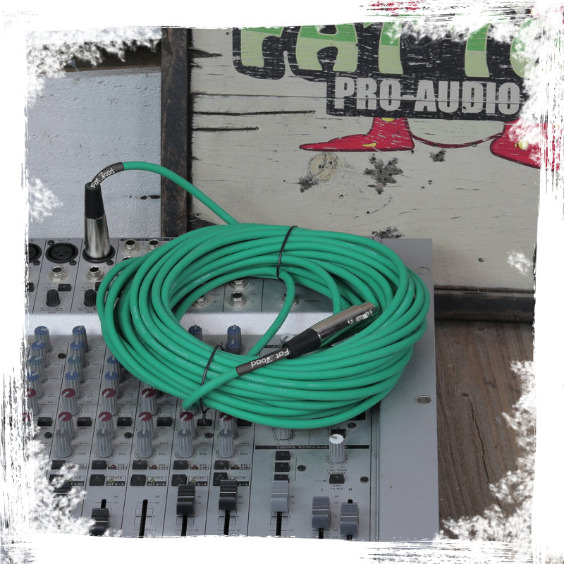 XLR Microphone Cables (4 Pack) by FAT TOAD - 50ft Professional Pro Audio Green Mic Cord Extension