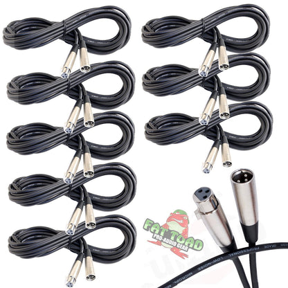 Microphone Cables by FAT TOAD - (8 Pack) 20ft Professional Pro Audio XLR Mic Cord Patch Wires
