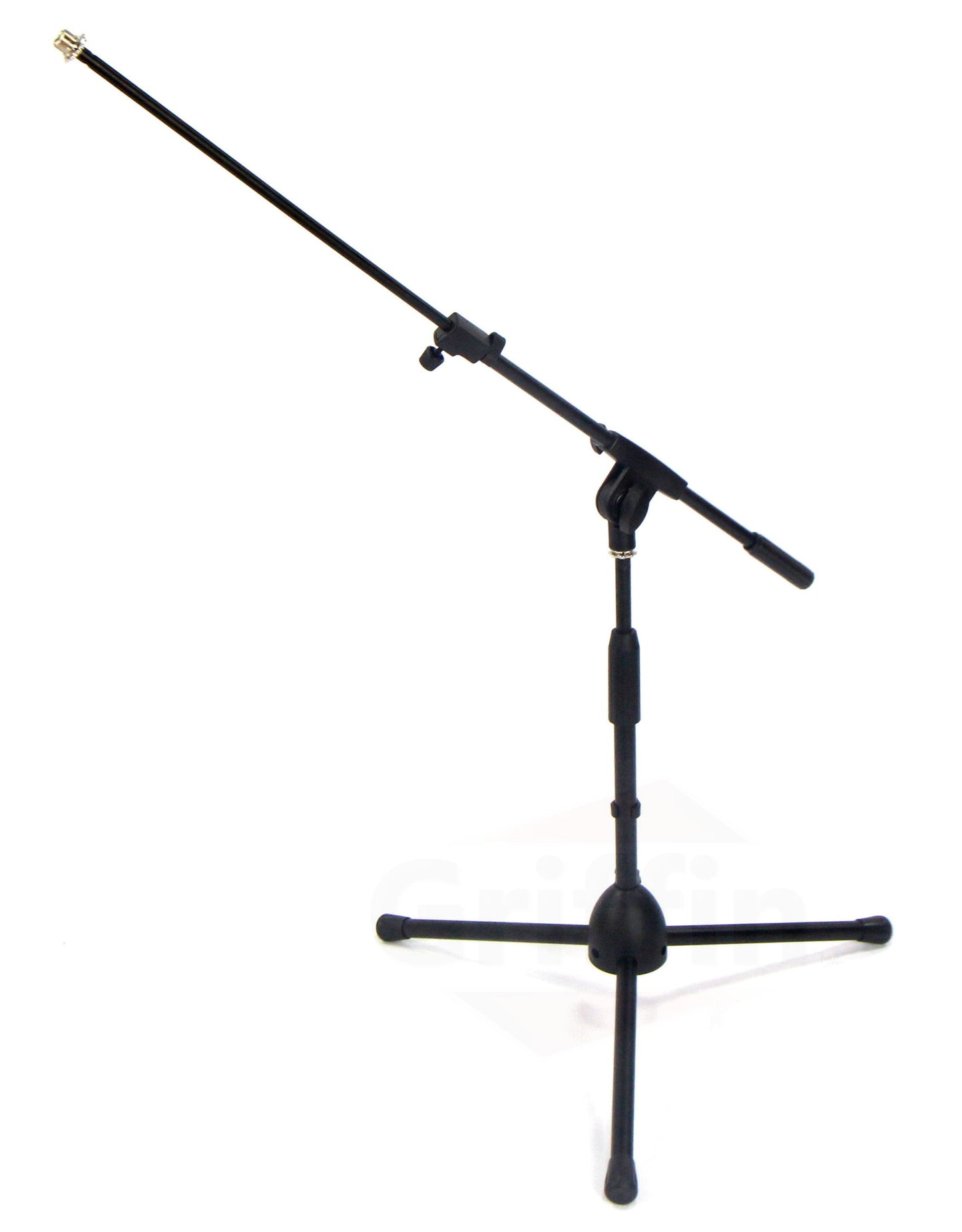 Short Microphone Stand with Boom Arm by GRIFFIN - Low Profile Tripod Mic Stand Mount for Kick Bass