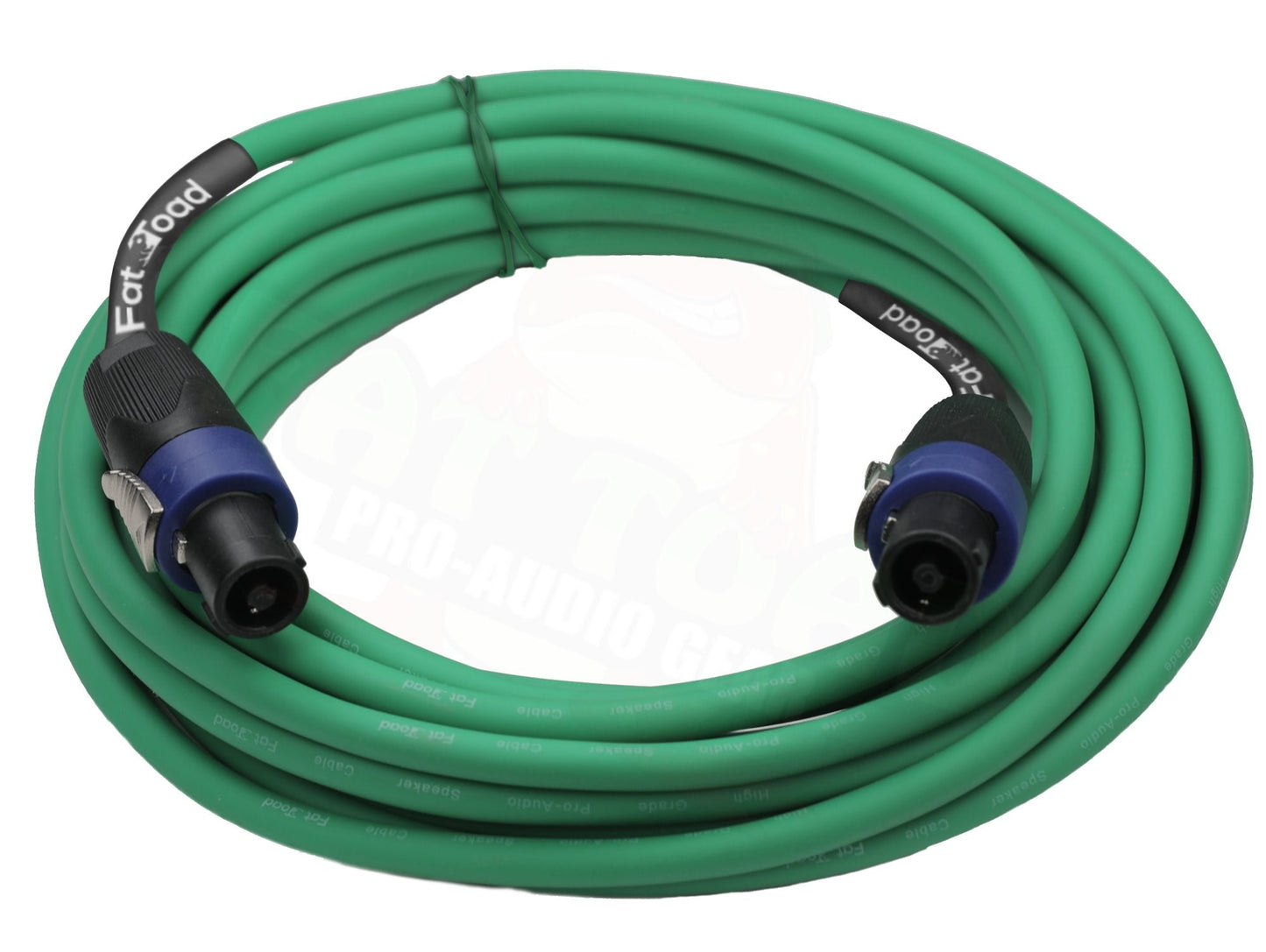 Speakon to Speakon Cables (2 Pack) by FAT TOAD - 25ft Professional DJ Pro Audio Green Speaker PA
