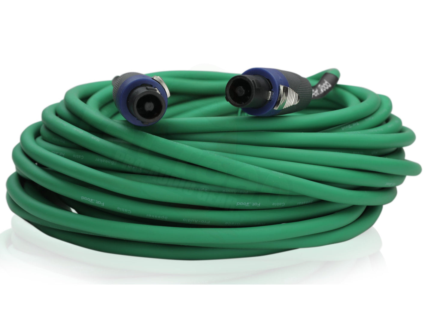 Speakon to Speakon Cable by FAT TOAD - 50ft Professional 12GA Pro Audio Green Speaker PA Cord