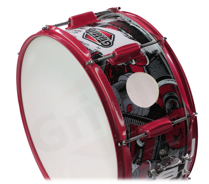 GRIFFIN Snare Drum Birch Wood Shell 14 X 6.5 Inch - Oversize 2.5" Large Vents & Custom Graphic Wrap