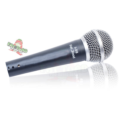 Studio Recording Microphones with Clips (5 Pack) by FAT TOAD - Vocal Handheld, Unidirectional Wired Mic - Cardioid Dynamic Singing Microphone