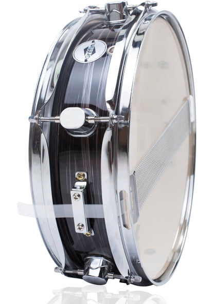 Piccolo Snare Drum 13" x 3.5" by GRIFFIN - 100% Poplar Wood Shell with Zebra Wood Finish & Coated Drum Head - Marching Drummers Percussion
