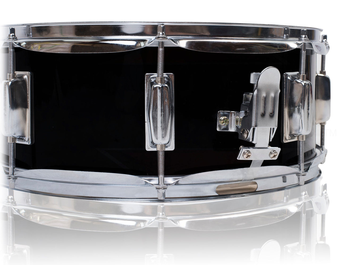 GRIFFIN Snare Drum - Poplar Wood Shell 14" x 5.5" with Black PVC & Coated Head - Acoustic Marching Percussion Musical Instrument Set with Drummers Key