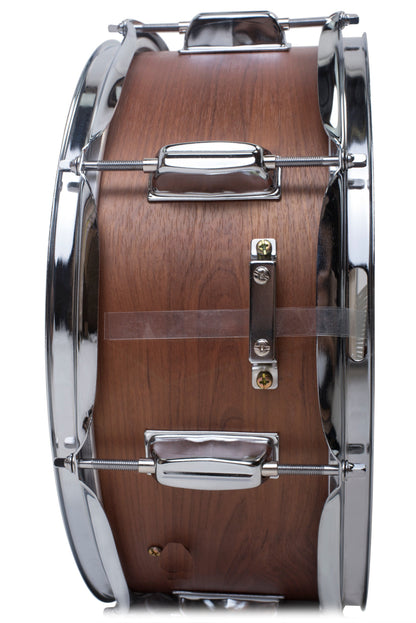 GRIFFIN Snare Drum - Poplar Wood Shell 14" x 5.5" with Flat Hickory PVC - 8 Metal Tuning Lugs