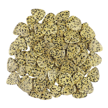 Dalmatian Jasper Stone Guitar Or Bass Pick - 3.0 mm Ultra Heavy Gauge - 351 Shape - Specialty Handmade Exotic Plectrum