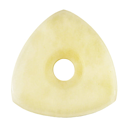 Camel Bone Guitar Or Bass Pick - 4.0 mm Ultra Heavy Gauge - 346 Contoured Triangle With Grip Hole Shape - Natural Finish Handmade Specialty Exotic Plectrum