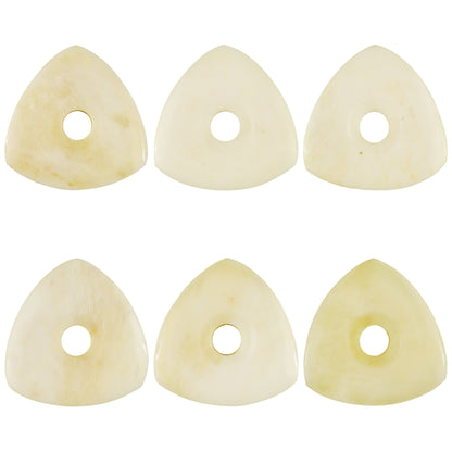 Camel Bone Guitar Or Bass Pick - 4.0 mm Ultra Heavy Gauge - 346 Contoured Triangle With Grip Hole Shape - Natural Finish Handmade Specialty Exotic Plectrum