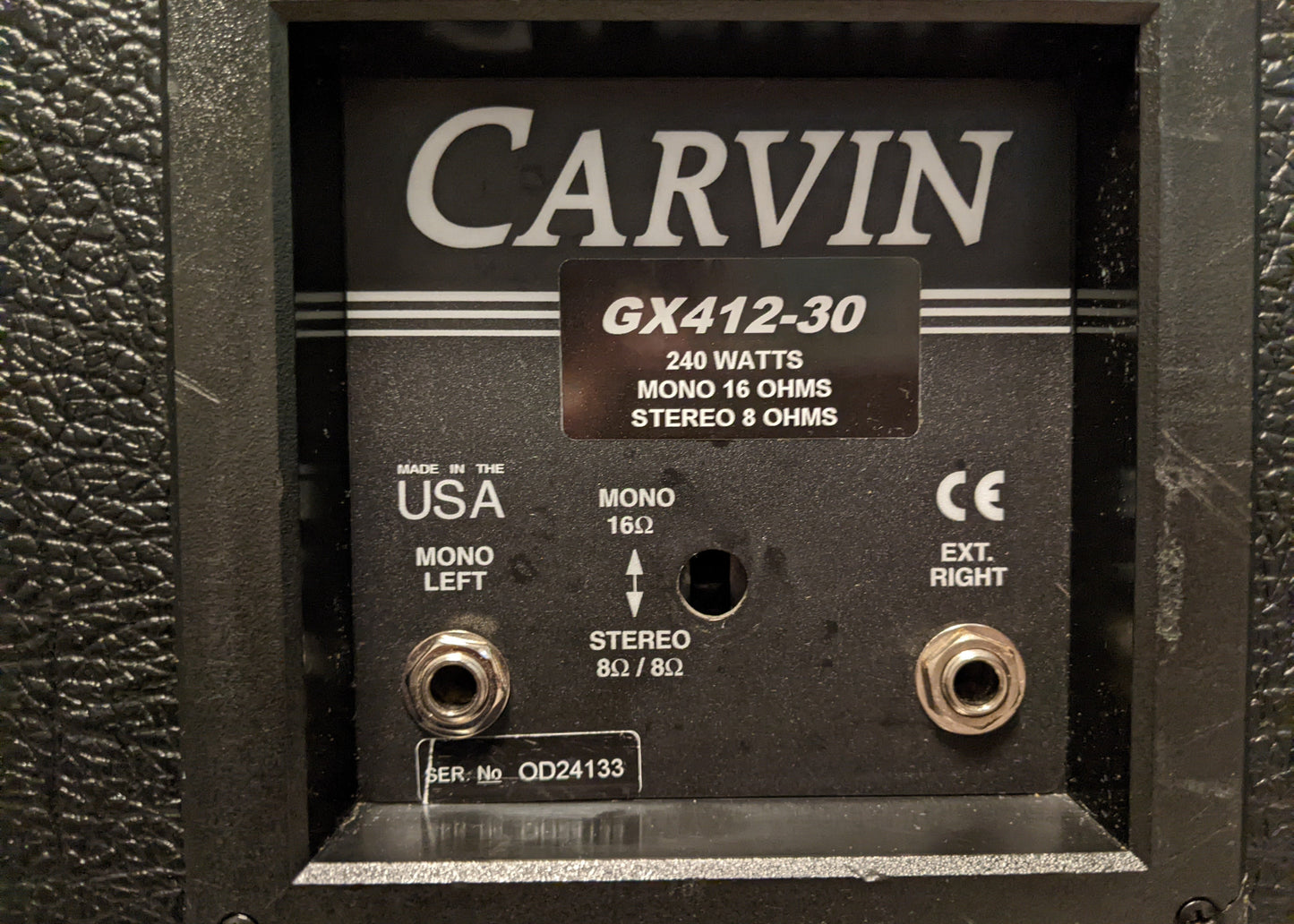 Custom padded cover for Carvin GX412-30 4x12" Cabinet