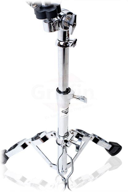 GRIFFIN Deluxe Snare Drum Stand - Percussion Hardware Kit with Key - Double Braced Medium Weight