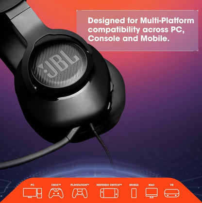 JBL Quantum - Wired Over-Ear Gaming Headphones with Microphone - Black, Large