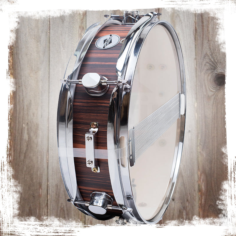 Piccolo Snare Drum 13" x 3.5" by GRIFFIN - 100% Poplar Wood Shell with Black Hickory Finish & Coated Drum Head - Drummers Deluxe Percussion