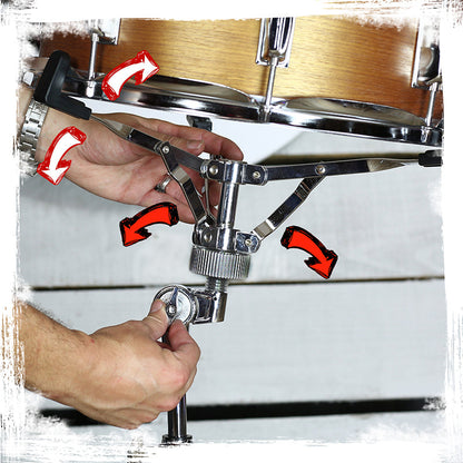 Snare Drum Stand by GRIFFIN - Deluxe Percussion Hardware Base Kit - Double Braced, Light Weight Mount for Standard Snares, Tom Drums & Practice Pad